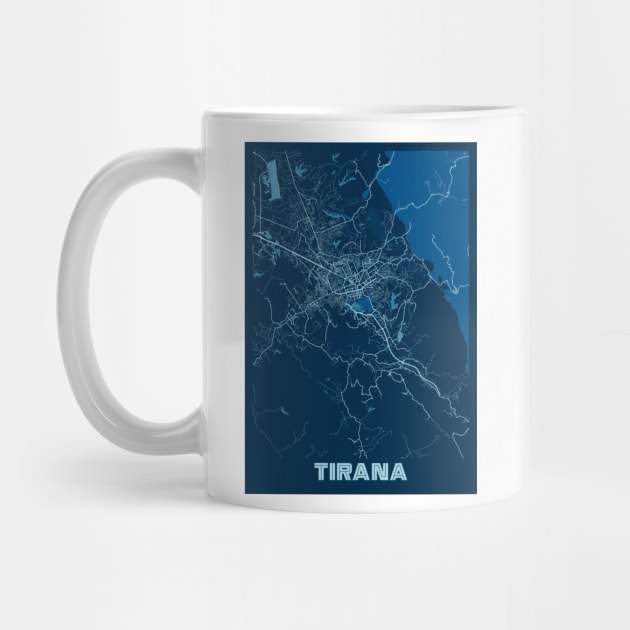 Tirana - Albania Peace City Map by tienstencil